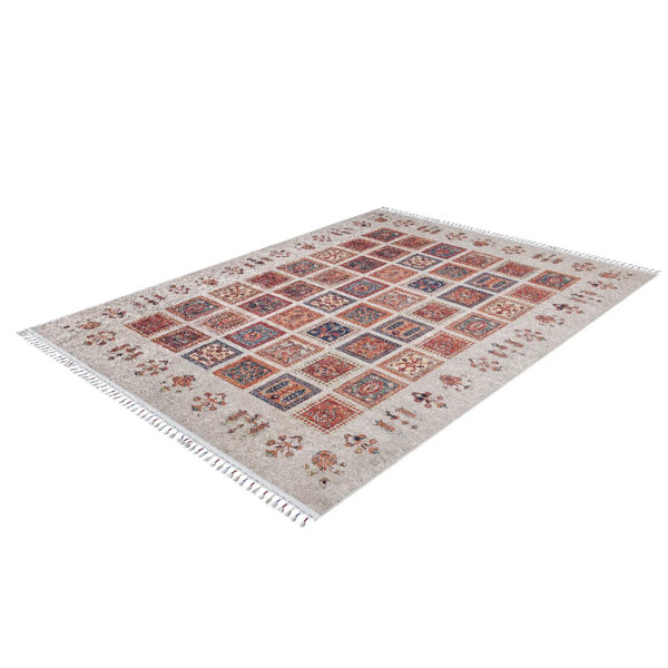 Aegean House Leczyca Red MedallionPolyester Digital Print Area Rug